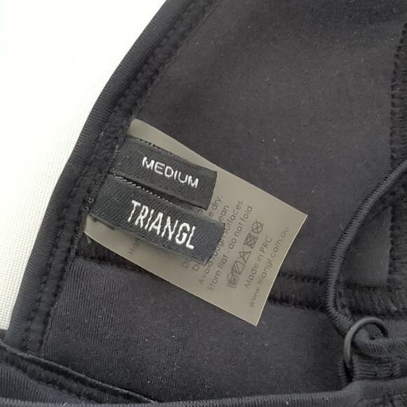 Triangl Women's Bikini Top Triangle Crochet Embroidery Neoprene Swimsuit Medium - Picture 3 of 5